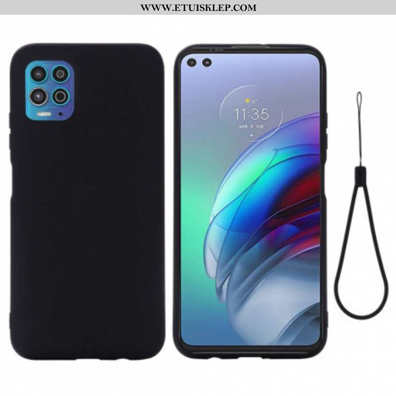 Etui do Moto G100 Płynny Silikon Ze Smyczą